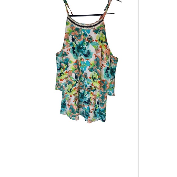 IZ Byer Spagetti Strap Top Beautiful Colors with Layers Size Large - Picture 1 of 4